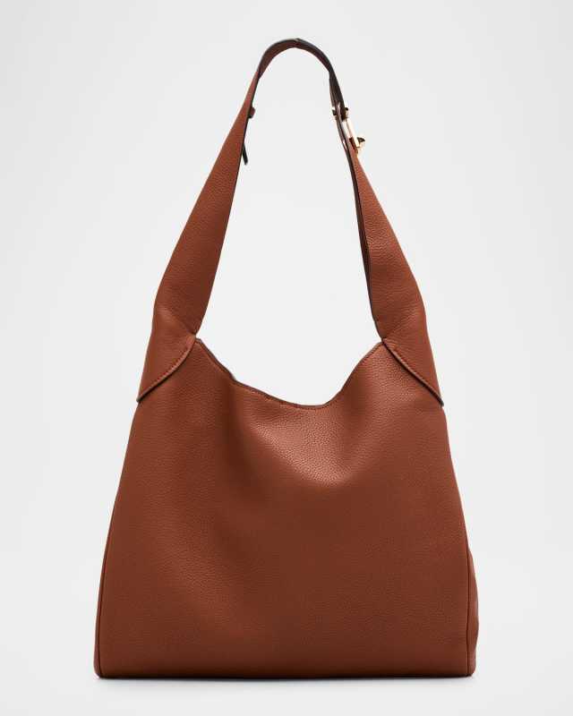 Small Supple Leather Hobo Bag